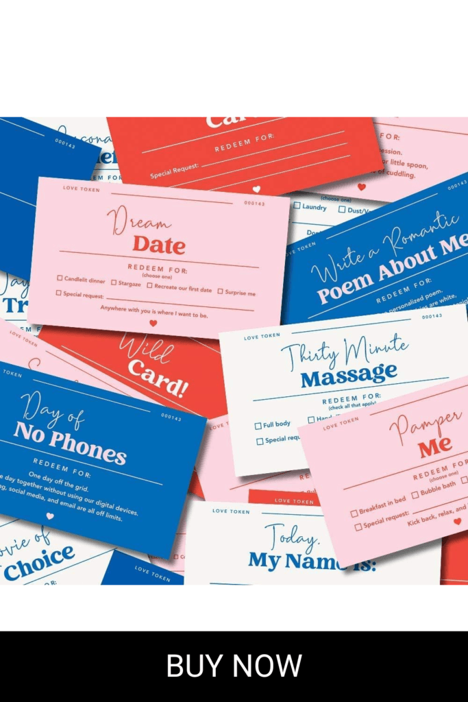20 Romantic Love Coupons for Husband, Wife, Boyfriend, Girlfriend - Couples Coupon Book Perfect for Anniversaries, Birthdays, Valentine’s Day & More!