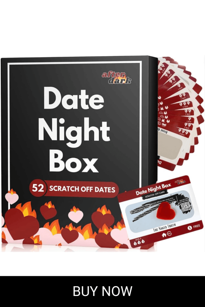 Date Night Box: After Dark - 52 Spicy & Intimate Scratch-Off Date Night Ideas For Couples - Valentine's Day Gifts for Him, Her, Anniversary - Naughty Card Game for Husband, Wife, Boyfriend, Girlfriend