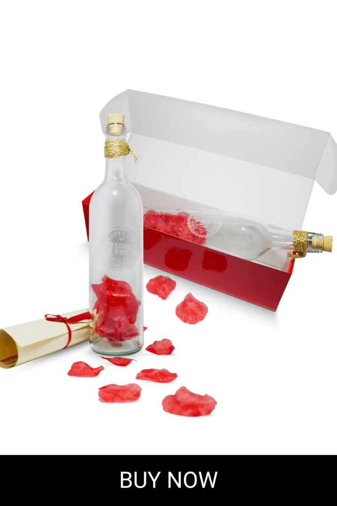 Letter in a Bottle - Valentine's Day, Anniversary or Birthday Gift for Girlfriend, Boyfriend, Fiancée, Husband Or Loving Wife - Seal the Romance Message in the Large Full Wine Size Glass Bottle