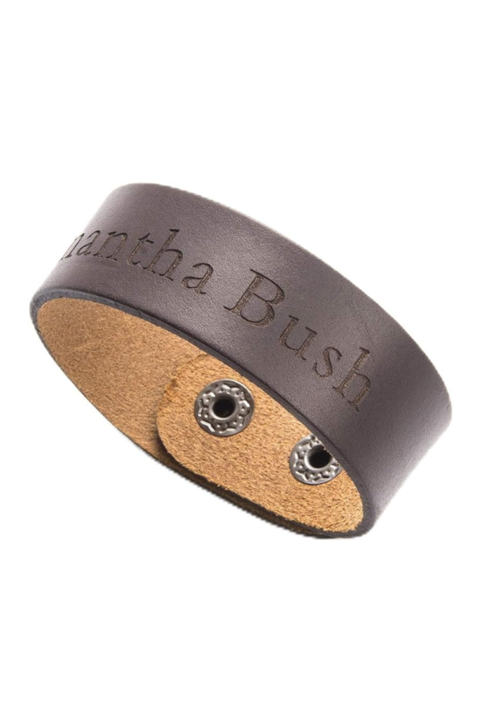 Custom Engraved Fashion Personalized Genuine Leather Wristband Bracelets Cuff Unisex Gift